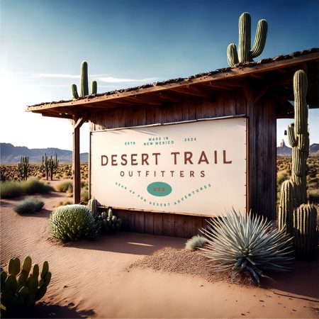 Desert Trail Outfitters Branding Sign Mockup
